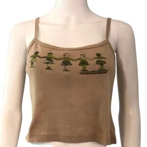 Y2K JNCO Girlie Stuff Tank Girl Cami Crop Top THRASHED Skater Grunge Size Small